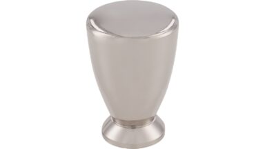 Knopf Radeberg Druckguss nickel glänzend - 18 mm lang vor weißem Hintergrund