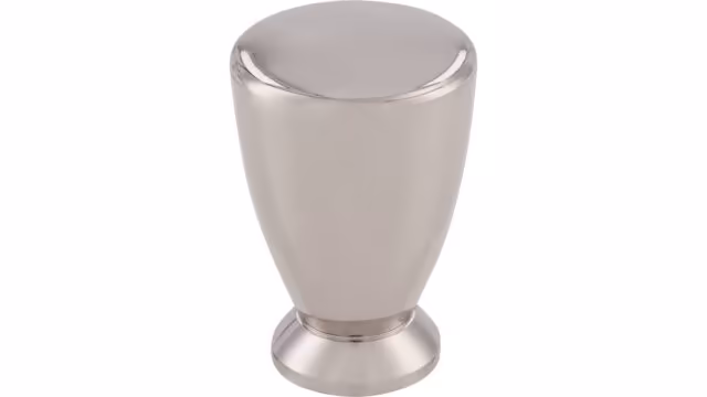 Knopf Radeberg Druckguss nickel glänzend - 18 mm lang  vor weißem Hintergrund