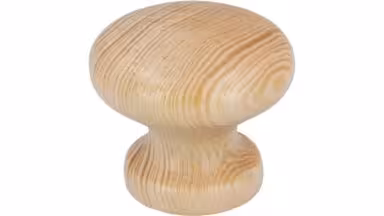Knopf Rudersberg Holz kiefer natur lackiert - 30 mm lang  vor weißem Hintergrund