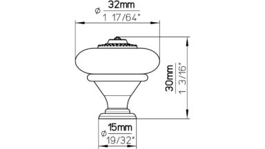 Knopf Schauenburg Keramik-Druckguss/Metallfuß bunt weiß mit schmetterling altsilberfarbig kristall - 32 mm lang  vor weißem Hintergrund
