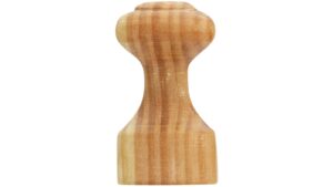 Knopf Schongau Holz kiefer natur lackiert - 27 mm lang  vor weißem Hintergrund