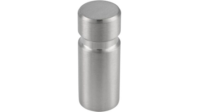 Knopf Spiesen-Elversberg Edelstahl fein geschliffen - 10 mm lang vor weißem Hintergrund