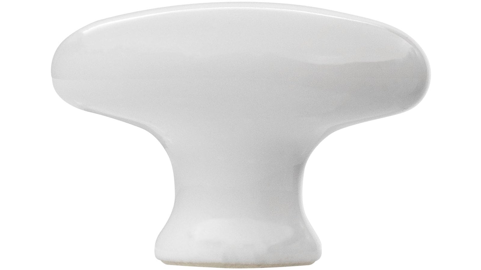 Knopf Stelle Keramik weiß - 56 mm lang  vor weißem Hintergrund