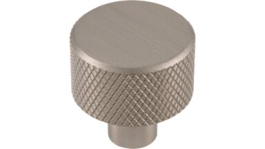 Knopf Threesixty Aluminium edelstahleffekt - 24 mm lang  vor weißem Hintergrund