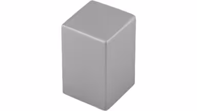 Knopf Weeze Aluminium silber natur matt - 12 mm lang vor weißem Hintergrund