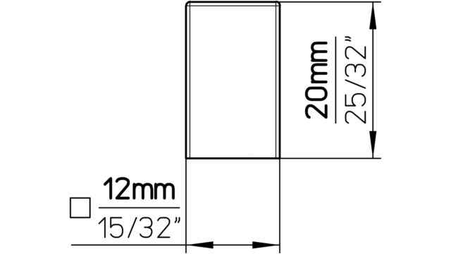 Knopf Weeze Aluminium silber natur matt - 12 mm lang  vor weißem Hintergrund
