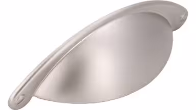 Muschel Gerlingen Druckguss edelstahleffekt - 104 mm lang vor weißem Hintergrund