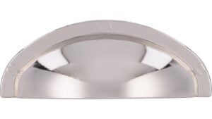 Muschel Horn-Bad-Meinberg Druckguss nickel glänzend - 85 mm lang  vor weißem Hintergrund
