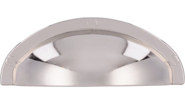 Muschel Horn-Bad-Meinberg Druckguss nickel glänzend - 85 mm lang  vor weißem Hintergrund