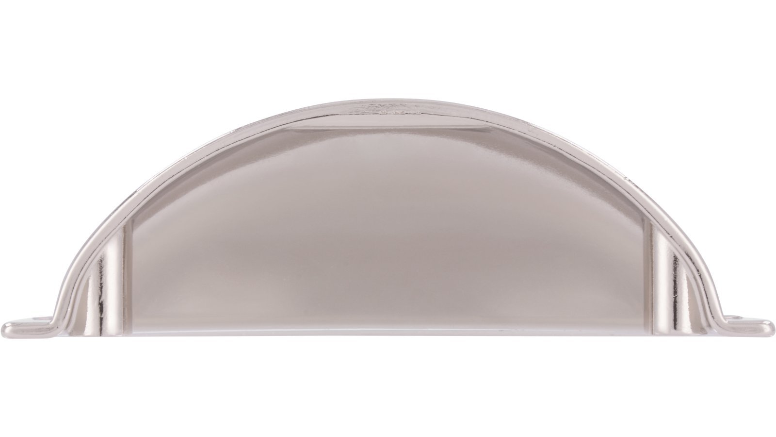 Muschel Horn-Bad-Meinberg Druckguss nickel glänzend - 85 mm lang  vor weißem Hintergrund