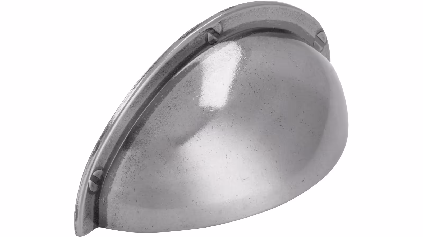 Muschel Horn-Bad-Meinberg Druckguss altsilberfarbig - 85 mm lang  vor weißem Hintergrund