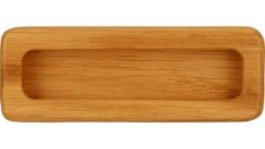 Muschel Kall Holz eiche natur lackiert - 110 mm lang  vor weißem Hintergrund