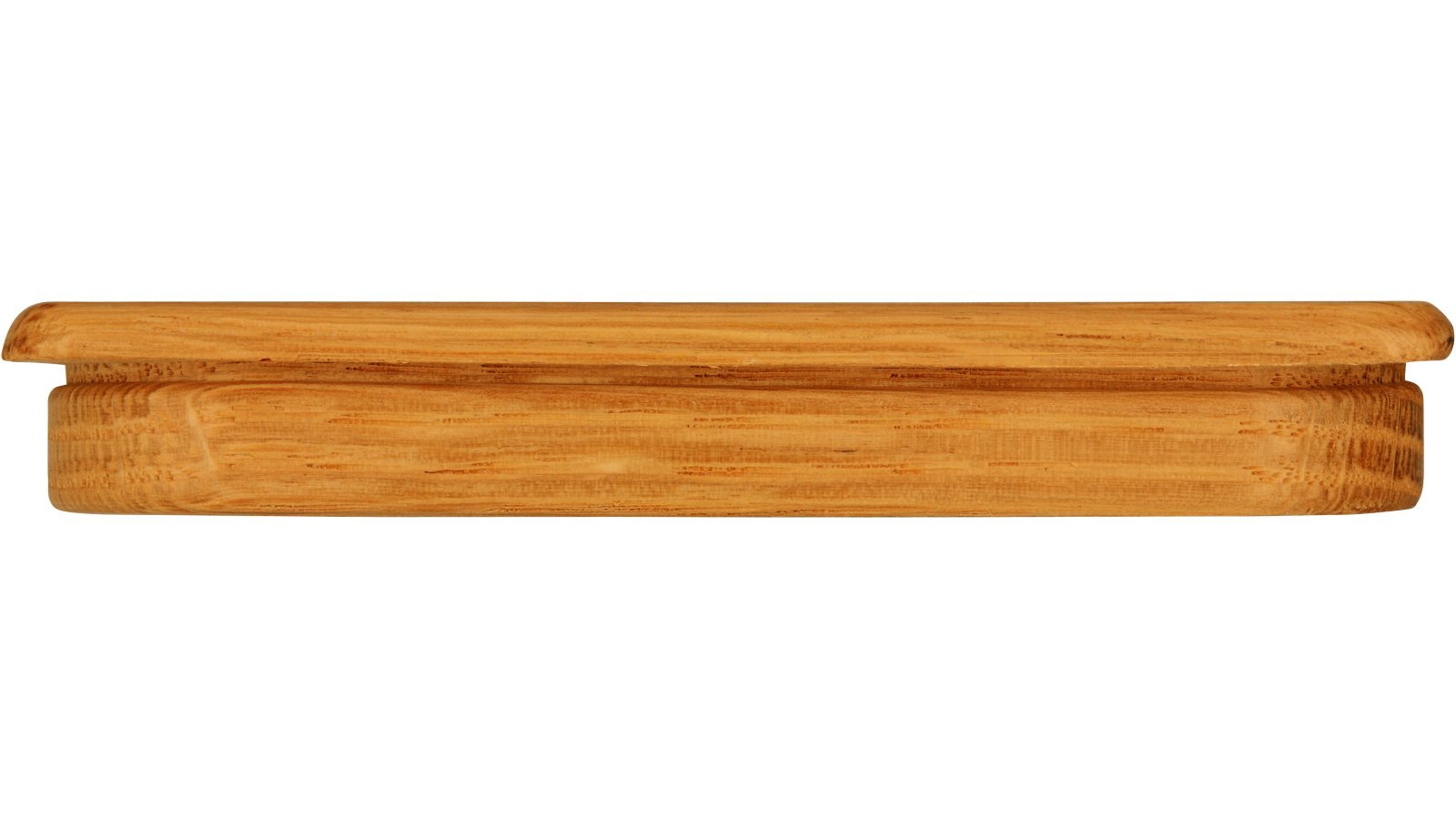 Muschel Kall Holz eiche natur lackiert - 110 mm lang  vor weißem Hintergrund