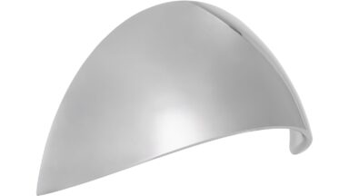 Muschel Losheim Druckguss chrom glänzend - 119 mm lang vor weißem Hintergrund