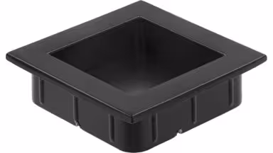 Muschel Ober-Ramstadt Druckguss - Stahl schwarz matt pulverbeschichtet - 46 mm lang vor weißem Hintergrund