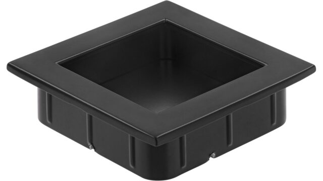 Muschel Ober-Ramstadt Druckguss - Stahl schwarz matt pulverbeschichtet - 46 mm lang vor weißem Hintergrund
