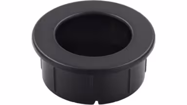 Muschel Riegelsberg Druckguss - Stahl schwarz matt pulverbeschichtet - 40 mm lang  vor weißem Hintergrund