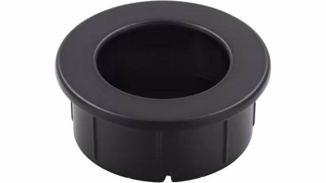 Muschel Riegelsberg Druckguss - Stahl schwarz matt pulverbeschichtet - 40 mm lang  vor weißem Hintergrund