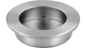 Muschel Stemwede Edelstahl fein geschliffen - 51 mm lang  vor weißem Hintergrund