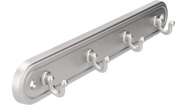 Schlüsselleiste Osnabrück Kunststoff metallisiert anthrazit lackiert - 240 mm lang  vor weißem Hintergrund