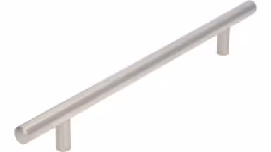 Stangengriff Bruchsal Stahl matt vernickelt - 272 mm lang  vor weißem Hintergrund