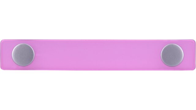 Stangengriff Penig Kunststoff glaseffekt pink metallisiert weißaluminium - 126 mm lang  vor weißem Hintergrund