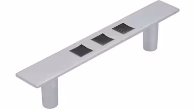 Stangengriff Reinbeck Druckguss chrom matt schwarz - 134 mm lang  vor weißem Hintergrund