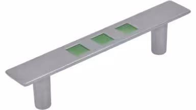 Stangengriff Reinbeck Druckguss zink lackiert grün - 134 mm lang  vor weißem Hintergrund