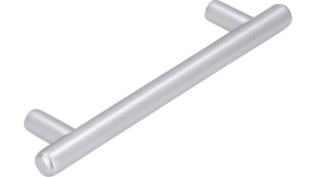 Stangengriff Wasserburg Kunststoff metallisiert chrom - 130 mm lang  vor weißem Hintergrund