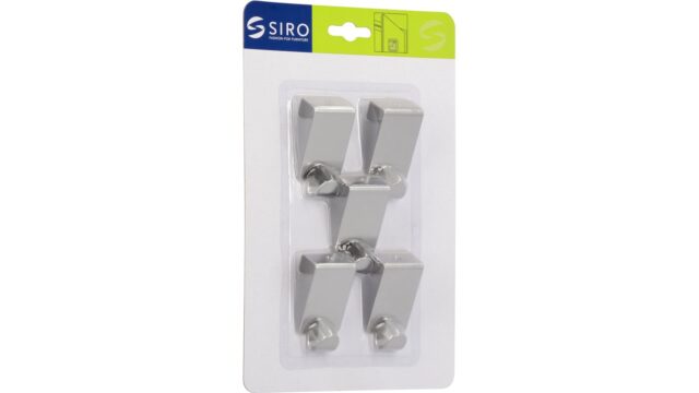 Türgarderobe Bürstadt Stahl chrom glänzend 5 stück - 60 mm lang  vor weißem Hintergrund