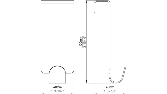 Türgarderobe Bürstadt Stahl chrom glänzend 3 stück - 99 mm lang  vor weißem Hintergrund