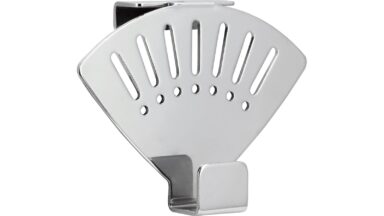 Türgarderobe Eschenburg Stahl chrom glänzend - 92 mm lang vor weißem Hintergrund