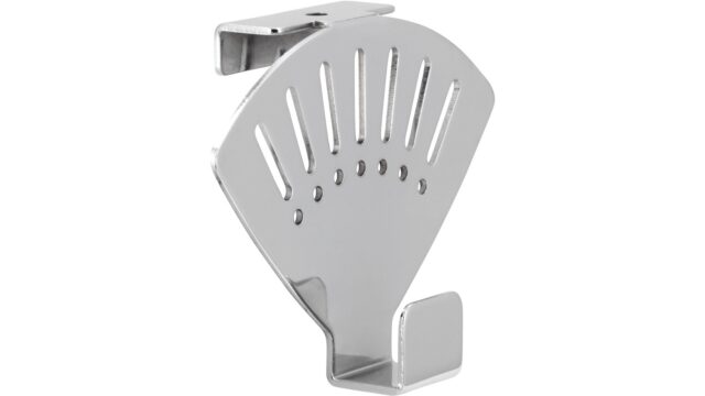 Türgarderobe Eschenburg Stahl chrom glänzend - 92 mm lang  vor weißem Hintergrund