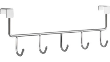 Türgarderobe Iggelheim Stahl chrom glänzend - 355 mm lang vor weißem Hintergrund