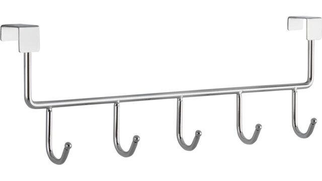 Türgarderobe Iggelheim Stahl chrom glänzend - 355 mm lang  vor weißem Hintergrund