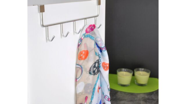 Türgarderobe Iggelheim Stahl chrom glänzend - 355 mm lang  vor weißem Hintergrund