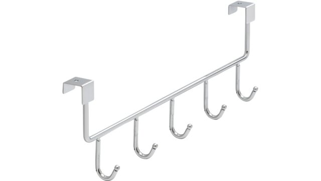 Türgarderobe Iggelheim Stahl chrom glänzend - 355 mm lang  vor weißem Hintergrund