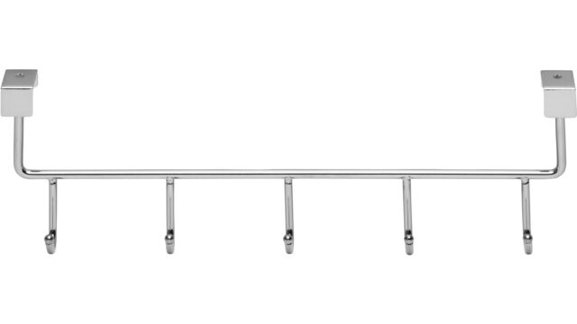 Türgarderobe Iggelheim Stahl chrom glänzend - 355 mm lang  vor weißem Hintergrund