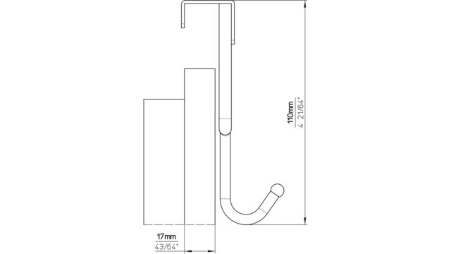 Türgarderobe Iggelheim Stahl chrom glänzend - 355 mm lang  vor weißem Hintergrund