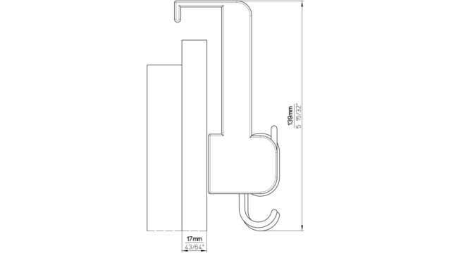 Türgarderobe Kaufungen Kunststoff weiß - 590 mm lang  vor weißem Hintergrund