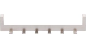 Türgarderobe Kleinmachnow Stahl matt vernickelt - 375 mm lang  vor weißem Hintergrund