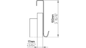 Türgarderobe Kleinmachnow Stahl matt vernickelt - 375 mm lang  vor weißem Hintergrund