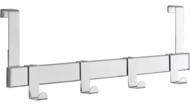 Türgarderobe Olching Stahl chrom glänzend - 404 mm lang vor weißem Hintergrund