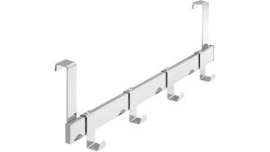 Türgarderobe Olching Stahl chrom glänzend - 404 mm lang  vor weißem Hintergrund