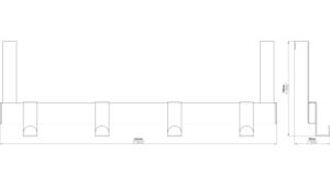 Türgarderobe Olching Stahl chrom glänzend - 404 mm lang  vor weißem Hintergrund