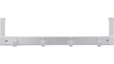 Türgarderobe Wangerland Aluminium - Kunststoff silber natur matt weiß - 486 mm lang  vor weißem Hintergrund