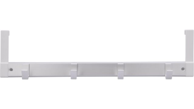 Türgarderobe Wangerland Aluminium - Kunststoff silber natur matt weiß - 486 mm lang  vor weißem Hintergrund