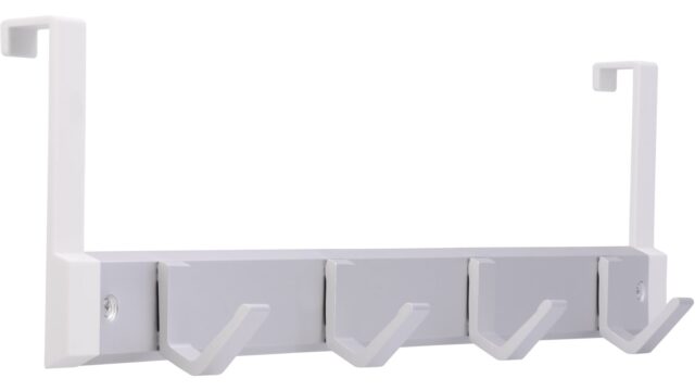 Türgarderobe Wangerland Aluminium - Kunststoff silber natur matt weiß - 486 mm lang  vor weißem Hintergrund