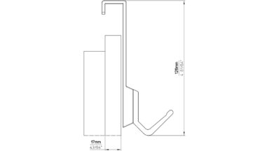 Türgarderobe Wangerland Aluminium - Kunststoff silber natur matt weiß - 486 mm lang  vor weißem Hintergrund