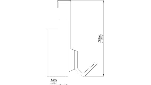 Türgarderobe Wangerland Aluminium - Kunststoff silber natur matt weiß - 486 mm lang  vor weißem Hintergrund